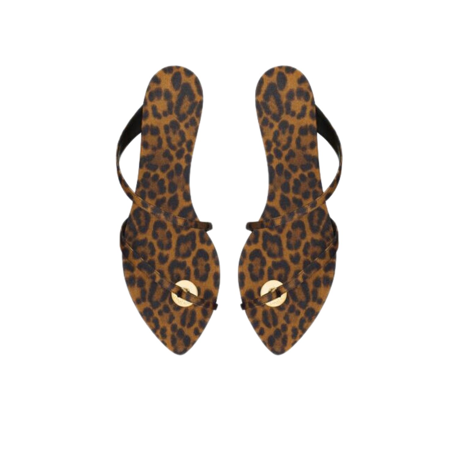 Saint Laurent Tanger Slides In Leopard Grosgrain