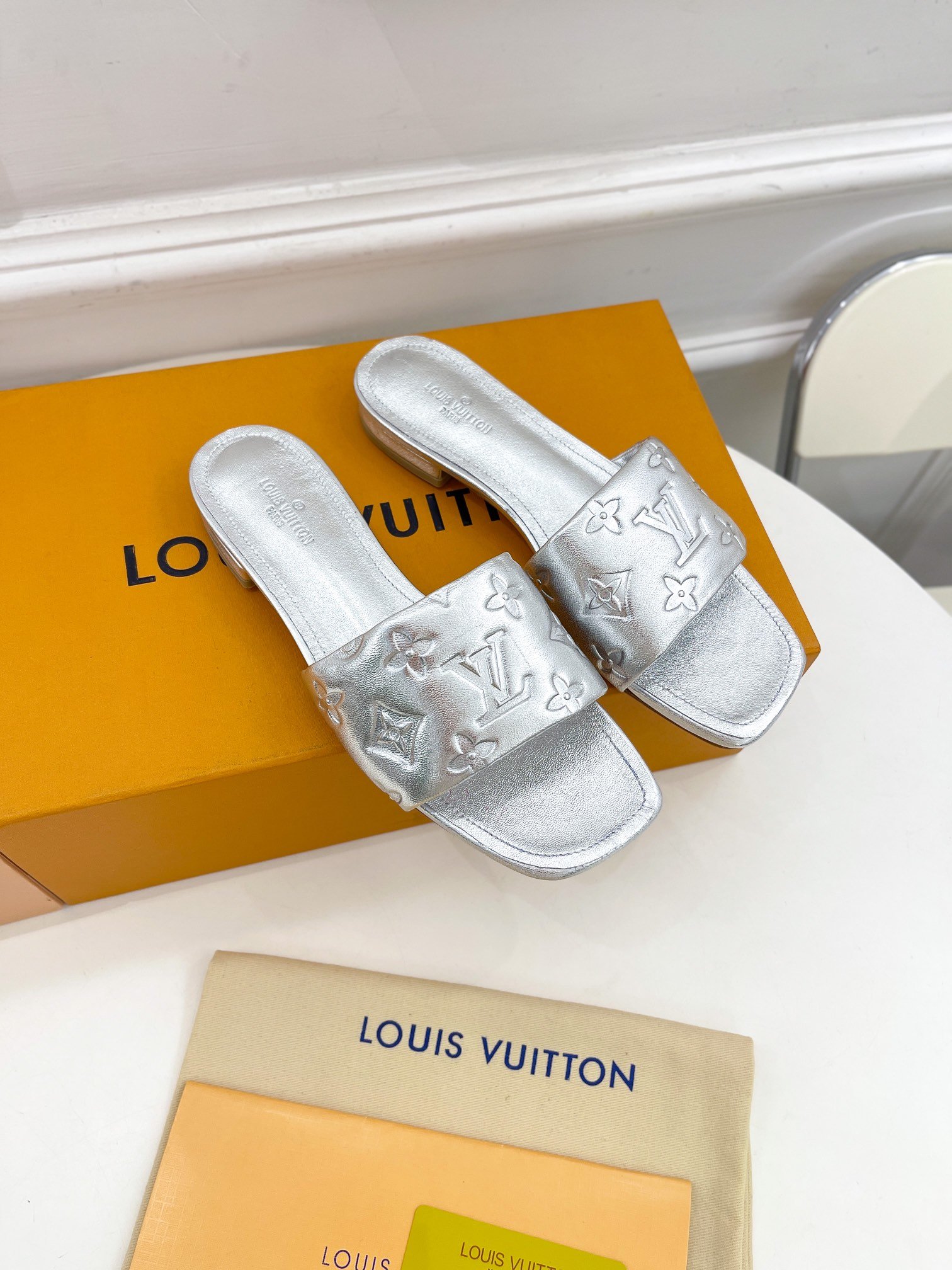 Louis Vuitton Women's Revival Flat Mule Sliver For Women LV 1A9QJG