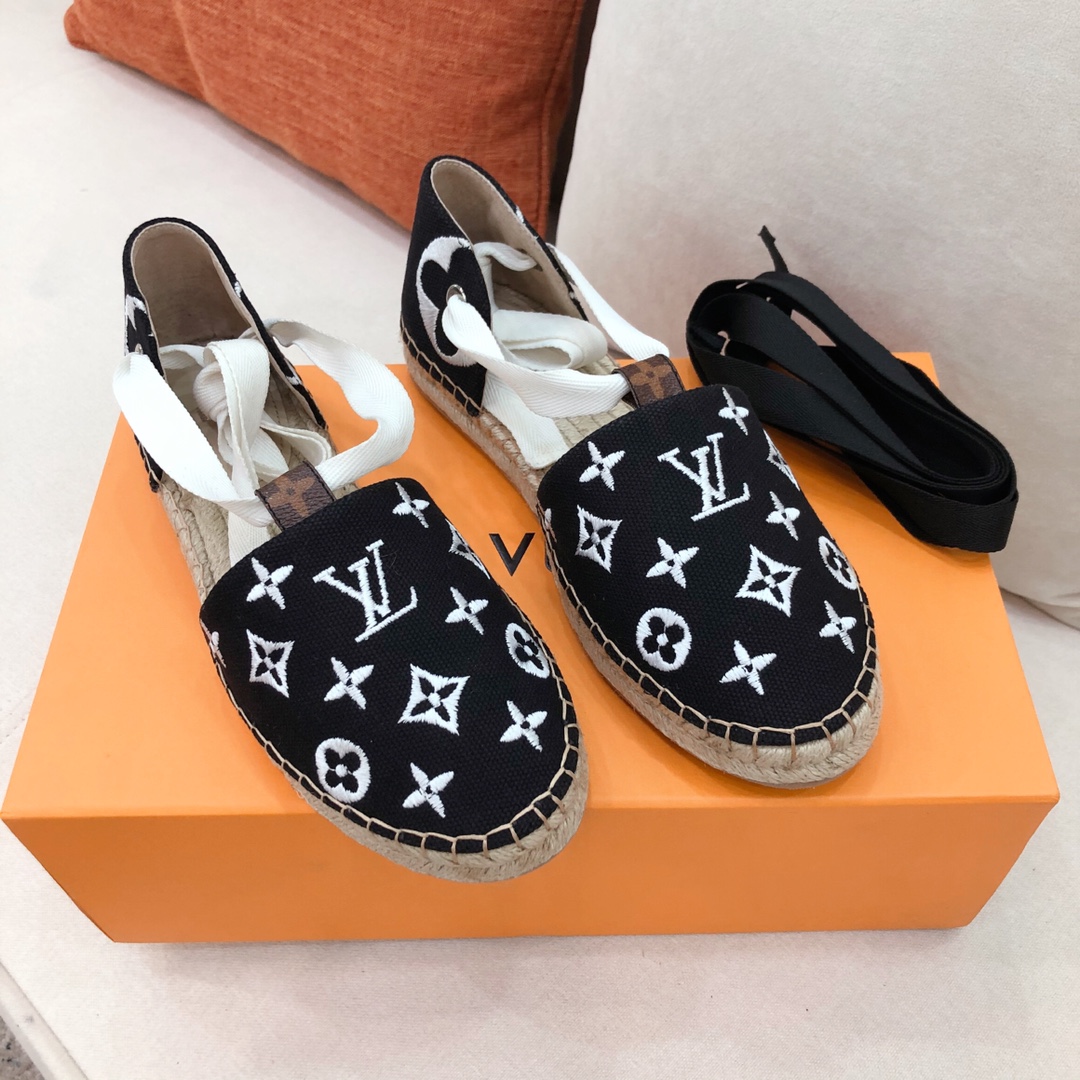 Louis Vuitton Women's Starboard Flat Espadrille Black For Women LV