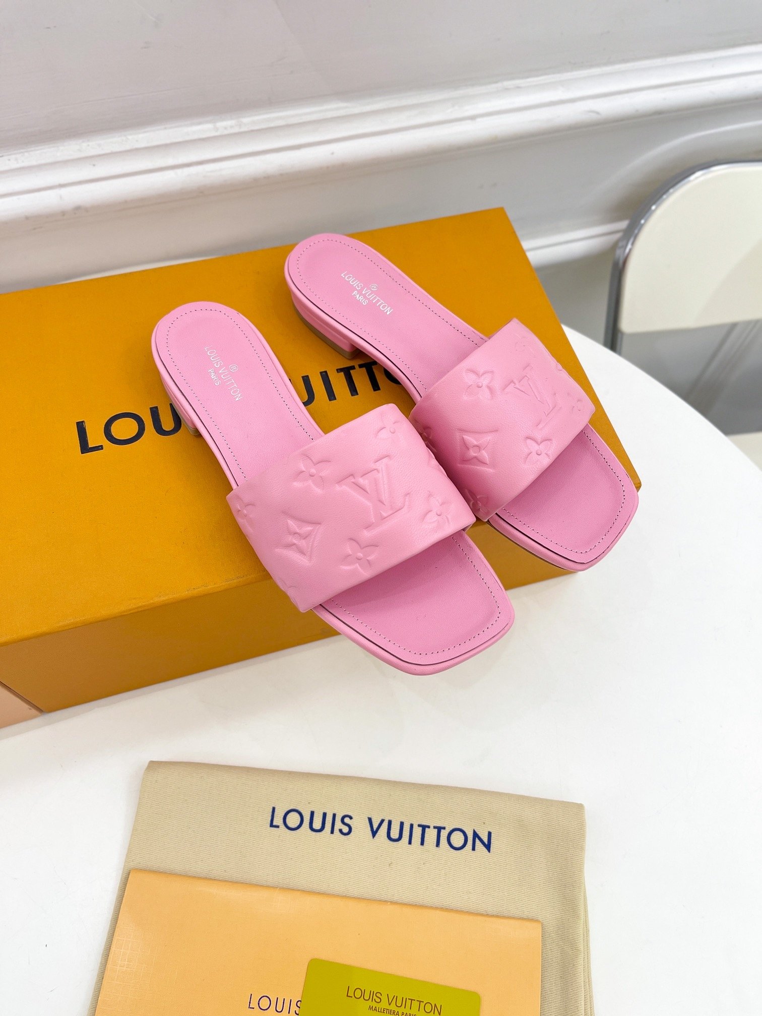Louis Vuitton Women's Revival Flat Mule Light Pink For Women LV 1A9PA1