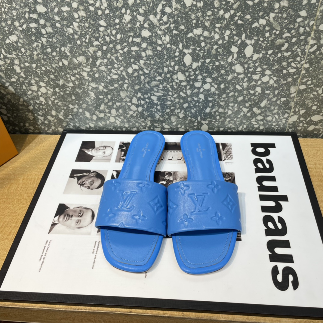 Louis Vuitton Women's Revival Flat Mule Blue For Women LV 1A9P6H