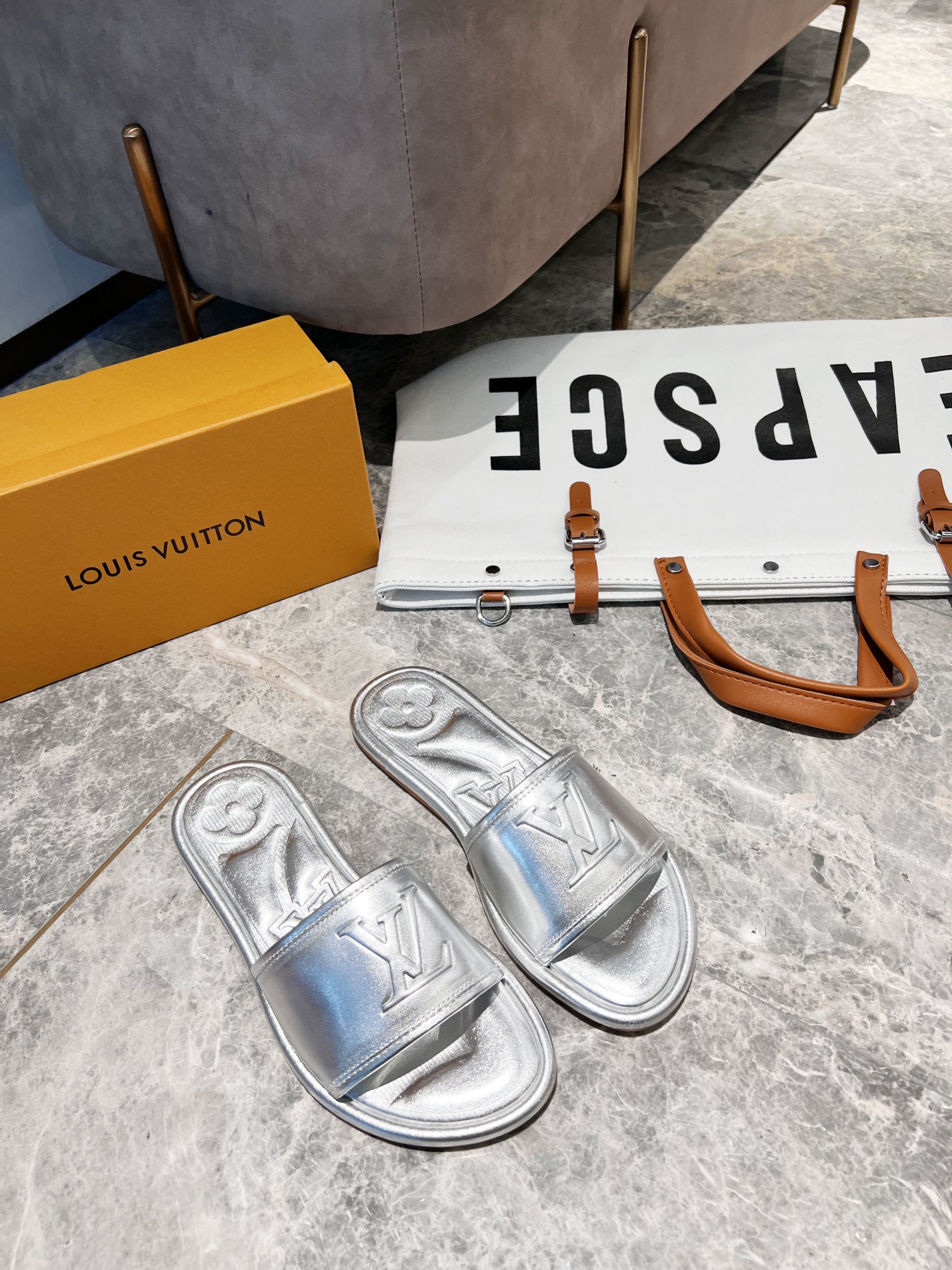 Louis Vuitton Women's Magnetic Flat Mule Sliver For Women LV 1AA1KZ