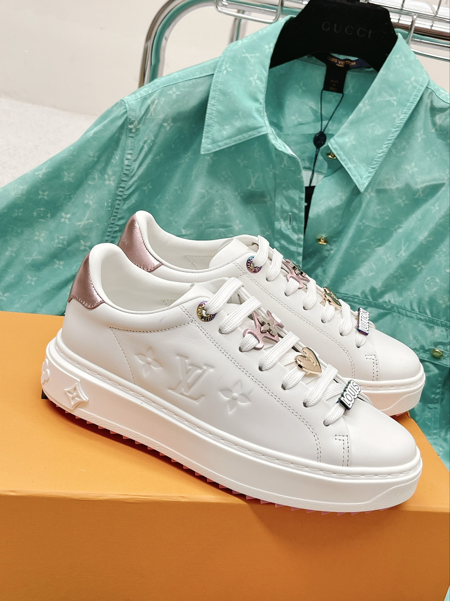 Louis Vuitton Women's Time Out Sneaker Pink For Women LV 1AADNC