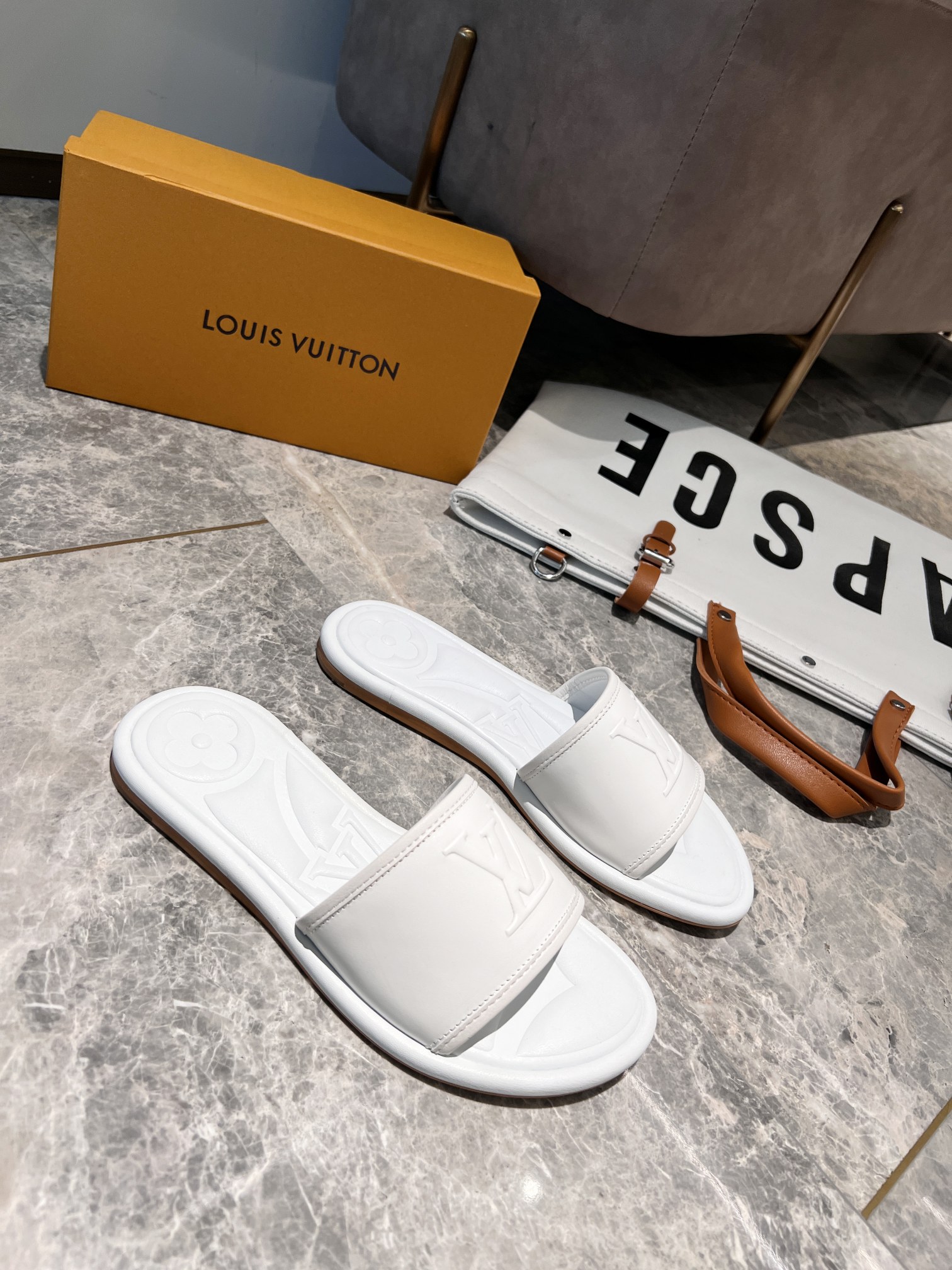 Louis Vuitton Women's Magnetic Flat Mule White For Women LV
