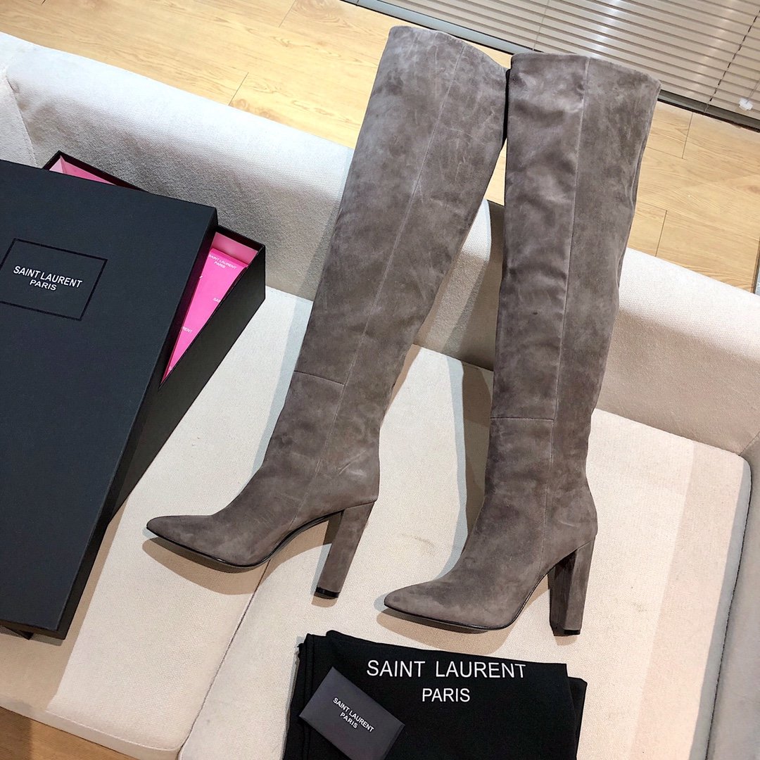 Saint Laurent Women's High Boots Grey For Women YSL