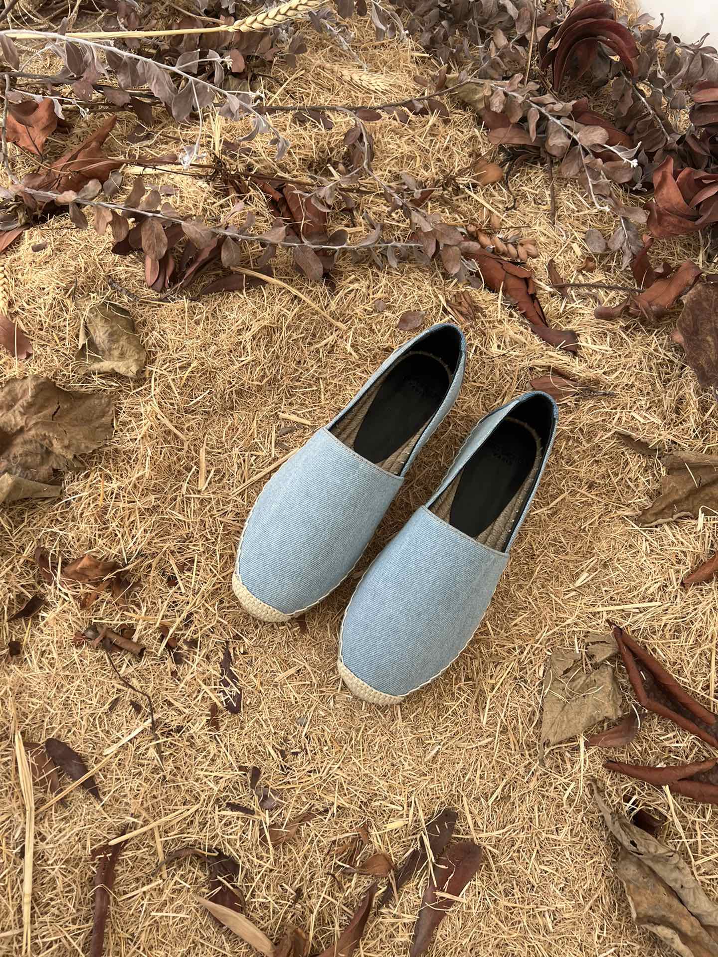 Saint Laurent Women's Ysl Embroidered Espadrilles Blue For Women YSL